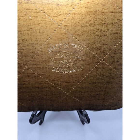 Vintage Italian Toleware Tray Platter Hand Painted Wood Florence Italy 6x8 - Picture 3 of 3